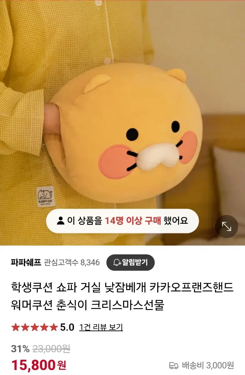 춘식이 핸드워머 쿠션 카카오